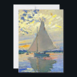 Monet Zeilboot bij Le Petit-Gennevilliers Save The Date<br><div class="desc">Kaart met Claude Monets olieverfschilderij Zeilboot bij Le Petit-Gennevilliers (1874). Een serene zeilboot vaart in Parijs,  Frankrijk. Perfect voor liefhebbers van impressionisme en Franse kunstverzamelaars!</div>