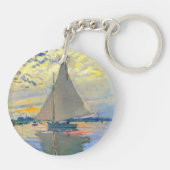 Monet Zeilboot bij Le Petit-Gennevilliers Sleutelhanger (Achterkant)