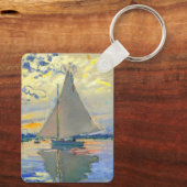 Monet Zeilboot bij Le Petit-Gennevilliers Sleutelhanger (Achterkant)