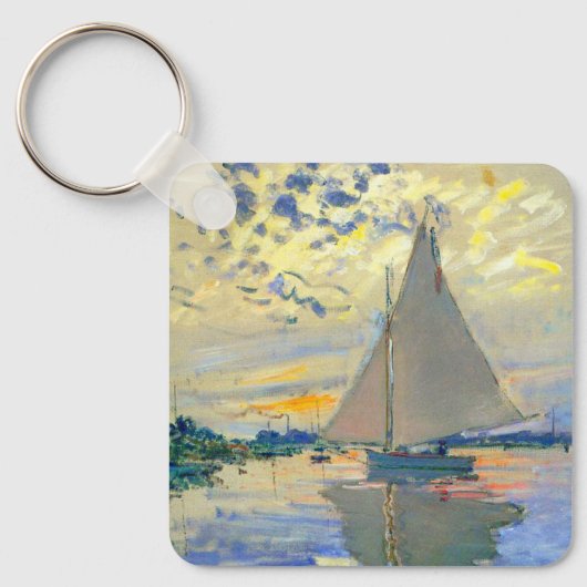 Monet Zeilboot bij Le Petit-Gennevilliers Sleutelhanger (Voorkant)