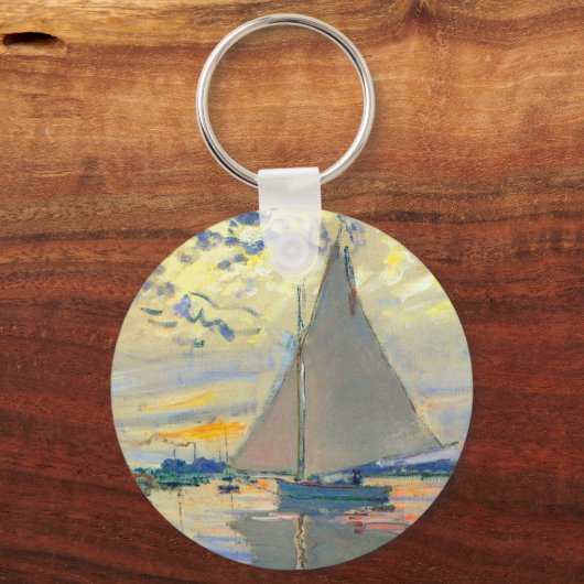 Monet Zeilboot bij Le Petit-Gennevilliers Sleutelhanger (Achterkant)