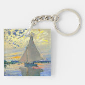 Monet Zeilboot bij Le Petit-Gennevilliers Sleutelhanger (Achterkant)