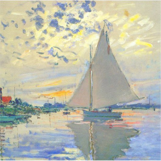 Monet Zeilboot bij Le Petit-Gennevilliers Sticker (Voorkant)