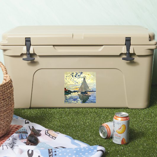 Monet - Zeilboot bij le Petit GENNEVILLIERS Sticker (Koeler)