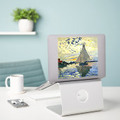 Monet - Zeilboot bij le Petit GENNEVILLIERS Sticker (Laptop op bureau)