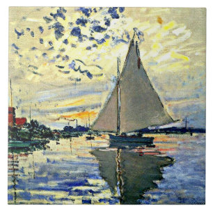 Monet - Zeilboot bij le Petit Gennevilliers Tegeltje