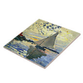 Monet - Zeilboot bij le Petit Gennevilliers Tegeltje (Zijkant)