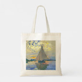 Monet Zeilboot bij Le Petit-Gennevilliers Tote Bag (Achterkant)