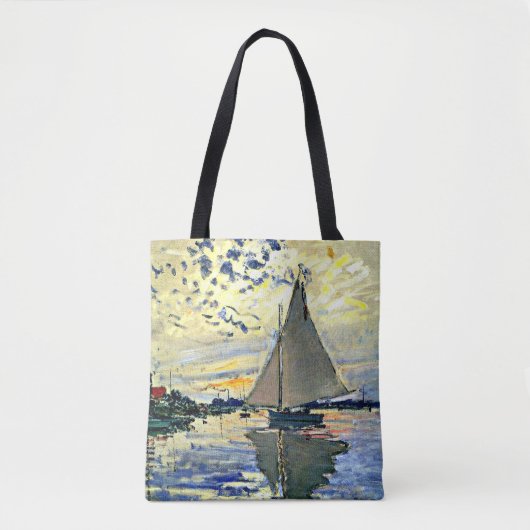 Monet - Zeilboot bij le Petit Gennevilliers Tote Bag (Voorkant)