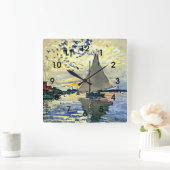 Monet - Zeilboot bij le Petit GENNEVILLIERS Vierkante Klok (Huis)