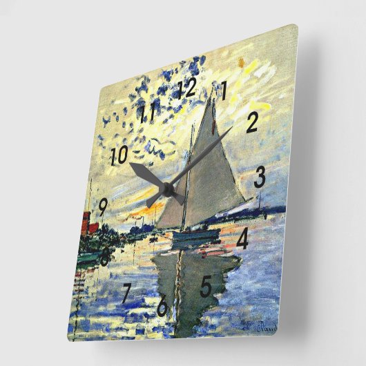 Monet - Zeilboot bij le Petit GENNEVILLIERS Vierkante Klok (Hoek)