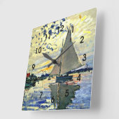 Monet - Zeilboot bij le Petit Gennevilliers Vierkante Klok (Hoek)