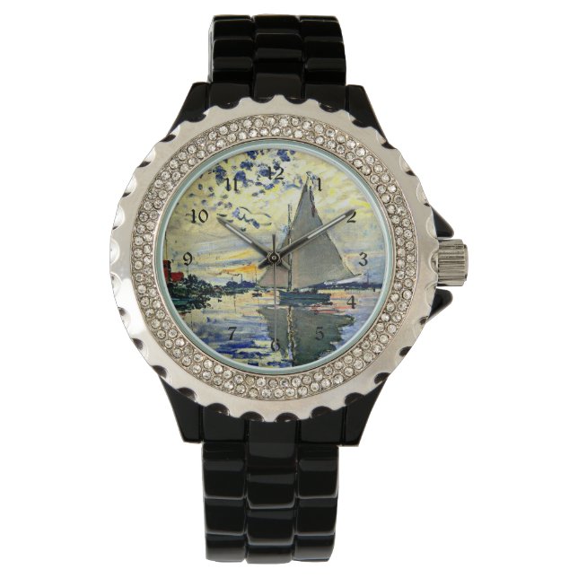 Monet - Zeilboot bij le Petit Gennevilliers Watch Horloge (Voorkant)