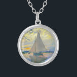 Monet Zeilboot bij Le Petit-Gennevilliers Zilver Vergulden Ketting<br><div class="desc">Ketting met Claude Monets olieverfschilderij Zeilboot bij Le Petit-Gennevilliers (1874). Een serene zeilboot vaart in Parijs,  Frankrijk. Perfect voor liefhebbers van impressionisme en Franse kunstverzamelaars!</div>