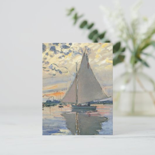Monet zeilboot Frans impressionisme Klassieke kuns Briefkaart (Staand voorkant)