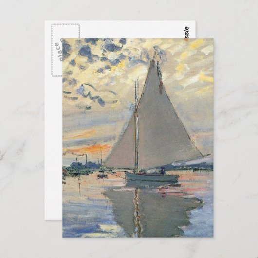 Monet zeilboot Frans impressionisme Klassieke kuns Briefkaart (Voorkant / Achterkant)