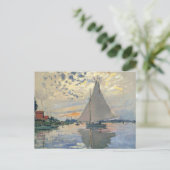 Monet zeilboot Frans impressionisme Klassieke kuns Briefkaart (Staand voorkant)