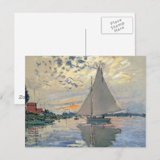 Monet zeilboot Frans impressionisme Klassieke kuns Briefkaart (Voorkant / Achterkant)