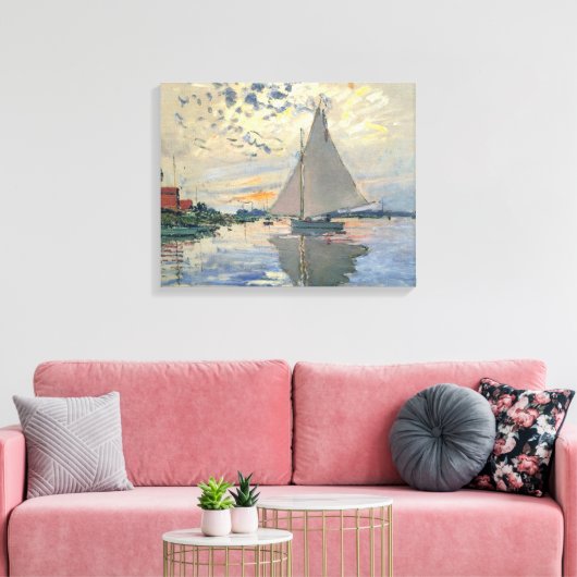 Monet zeilboot Frans impressionisme Klassieke kuns Canvas Afdruk (Insitu (Woonkamer))