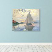 Monet zeilboot Frans impressionisme Klassieke kuns Canvas Afdruk (Insitu (Houten vloer))