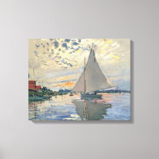 Monet zeilboot Frans impressionisme Klassieke kuns Canvas Afdruk (Voorkant)