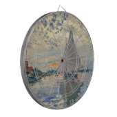 Monet zeilboot Frans impressionisme Klassieke kuns Dartbord (Voorkant Links)