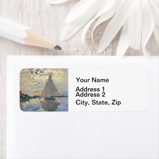 Monet zeilboot Frans impressionisme Klassieke kuns Etiket (Insitu)