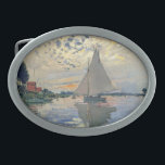 Monet zeilboot Frans impressionisme Klassieke kuns Gesp<br><div class="desc">Monet zeilboot - Deze prachtige Franse zeilboot is van de Franse impressionist Claude Monet, geschilderd in 1874. Monet was een van de belangrijkste Franse impressionistische kunstenaars die ooit geleefd hebben. De exacte titel van het schilderij is "Zeilboot bij Petit-Gennevilliers", een olieverf op doek. Het schilderij show een enkele zeilboot met...</div>