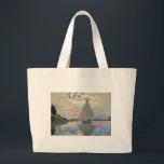 Monet zeilboot Frans impressionisme Klassieke kuns Grote Tote Bag<br><div class="desc">Monet zeilboot - Deze prachtige Franse zeilboot is van de Franse impressionist Claude Monet, geschilderd in 1874. Monet was een van de belangrijkste Franse impressionistische kunstenaars die ooit geleefd hebben. De exacte titel van het schilderij is "Zeilboot bij Petit-Gennevilliers", een olieverf op doek. Het schilderij show een enkele zeilboot met...</div>