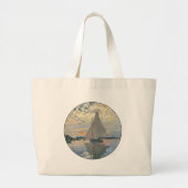Monet zeilboot Frans impressionisme Klassieke kuns Grote Tote Bag (Voorkant)