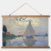 Monet Zeilboot Frans Impressionisme Klassieke Kuns Hangend Wandkleed (Voorkant)