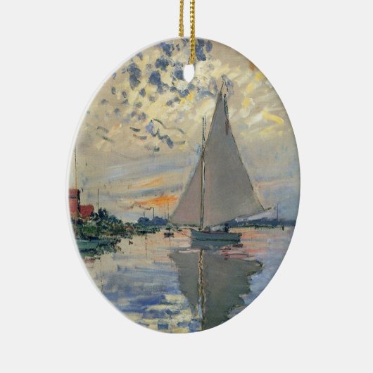 Monet zeilboot Frans impressionisme Klassieke kuns Keramisch Ornament (Rechts)