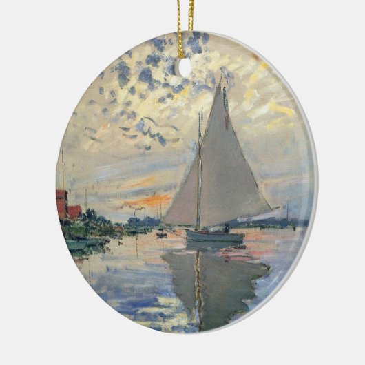 Monet zeilboot Frans impressionisme Klassieke kuns Keramisch Ornament (Links)