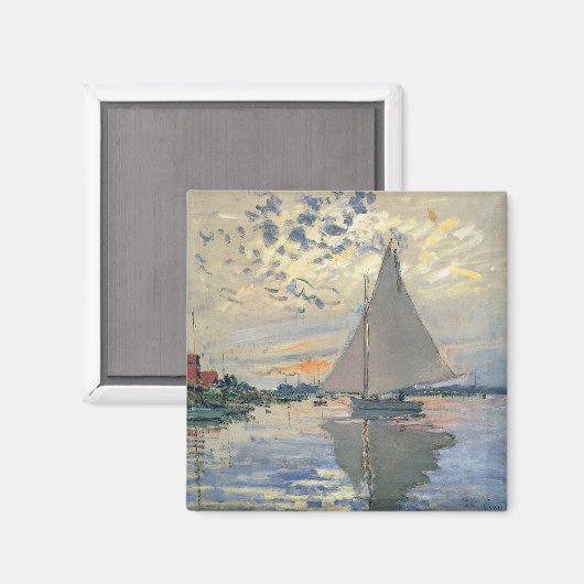 Monet zeilboot Frans impressionisme Klassieke kuns Magneet (Voorkant / Achterkant)