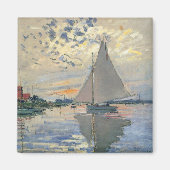 Monet zeilboot Frans impressionisme Klassieke kuns Magneet (Voorkant)