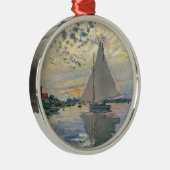 Monet zeilboot Frans impressionisme Klassieke kuns Metalen Ornament (Rechts)