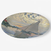 Monet zeilboot Frans impressionisme Klassieke kuns Papieren Bordje (Gekanteld)