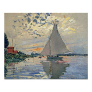 Monet zeilboot Frans impressionisme Klassieke kuns Perfect Poster