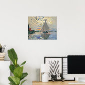 Monet zeilboot Frans impressionisme Klassieke kuns Poster (Thuiskantoor)