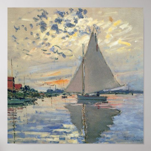 Monet zeilboot Frans impressionisme Klassieke kuns Poster (Voorkant)