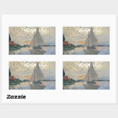 Monet zeilboot Frans impressionisme Klassieke kuns Rechthoekige Sticker (Vel)