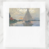 Monet zeilboot Frans impressionisme Klassieke kuns Rechthoekige Sticker (Tas)