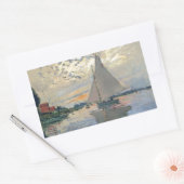 Monet zeilboot Frans impressionisme Klassieke kuns Rechthoekige Sticker (Envelop)