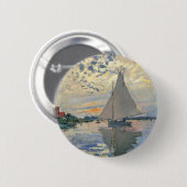 Monet zeilboot Frans impressionisme Klassieke kuns Ronde Button 5,7 Cm (Voorkant /achterkant)