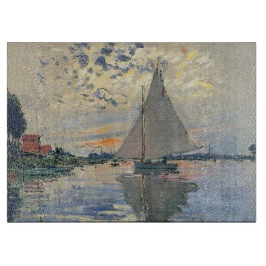 Monet zeilboot Frans impressionisme Klassieke kuns Snijplank (Voorkant)