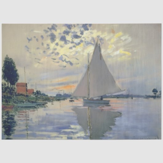 Monet Zeilboot Frans Impressionisme Klassieke Kuns Tissuepapier (Voorkant)