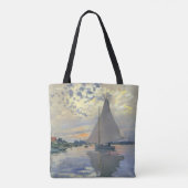 Monet Zeilboot Frans Impressionisme Klassieke Kuns Tote Bag (Achterkant)