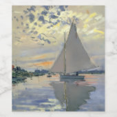 Monet Zeilboot Frans Impressionisme Klassieke Kuns Wijn Etiket (Enkel label)
