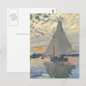 Monet Zeilboot Franse Impressionisme Klassieke Kun Briefkaart (Voorkant / Achterkant)