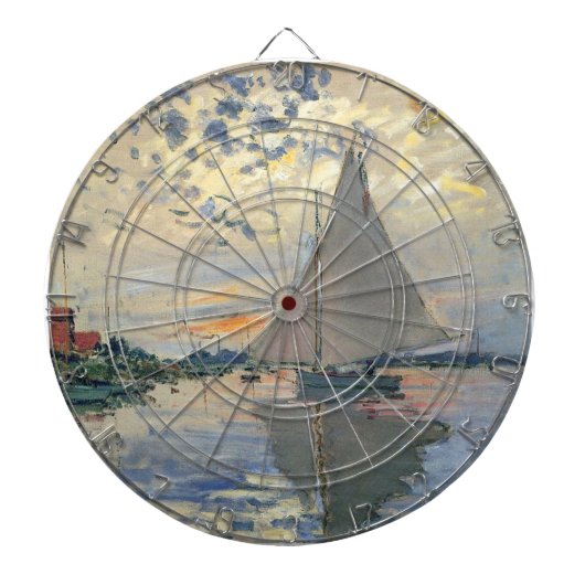 Monet Zeilboot Franse Impressionisme Klassieke Kun Dartbord (Voorkant)